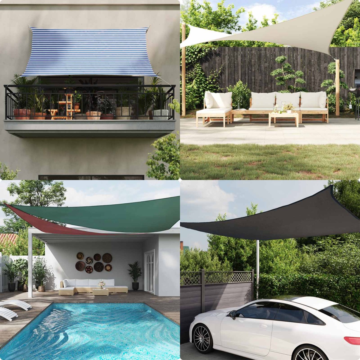 vidaXL Πανί σκιάς Μπλε και άσπρο 4,5 x 2 μ 100% Πολυέστερ Οξφόρδη