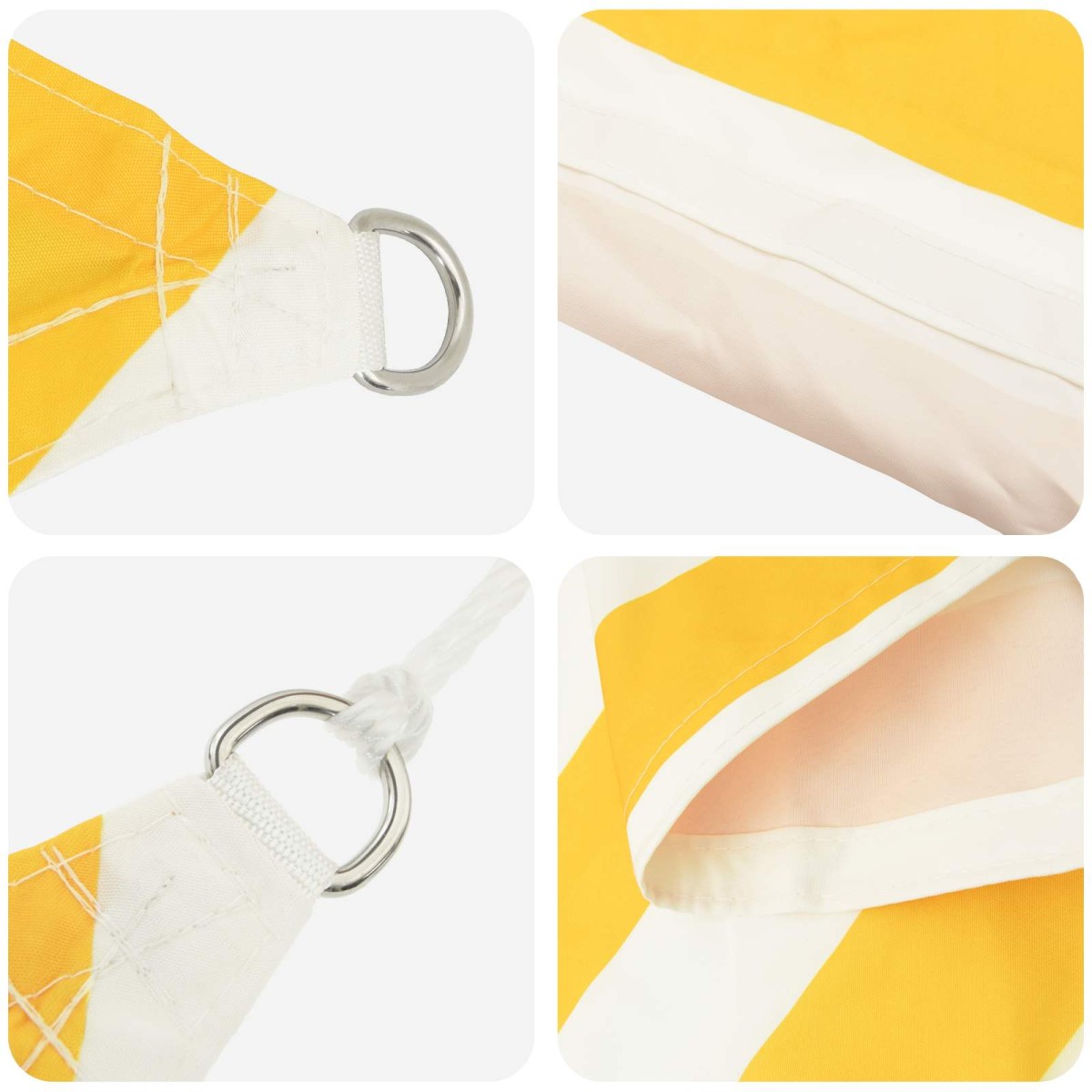 vidaXL Πανί σκιάς Κίτρινο και Λευκό 6 x 6 x 6 m 100% Πολυέστερ Οξφόρδη