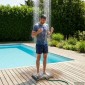 vidaXL Ντους Δαπέδου Κήπου WPC και Ανοξείδωτο Ατσάλι 201 Ανθρακί