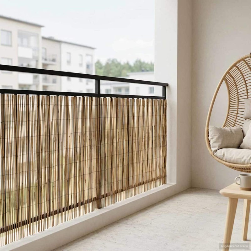 vidaXL Φράχτης Κήπου Καρβουνιασμένο 500 x 100 cm Καλάμι