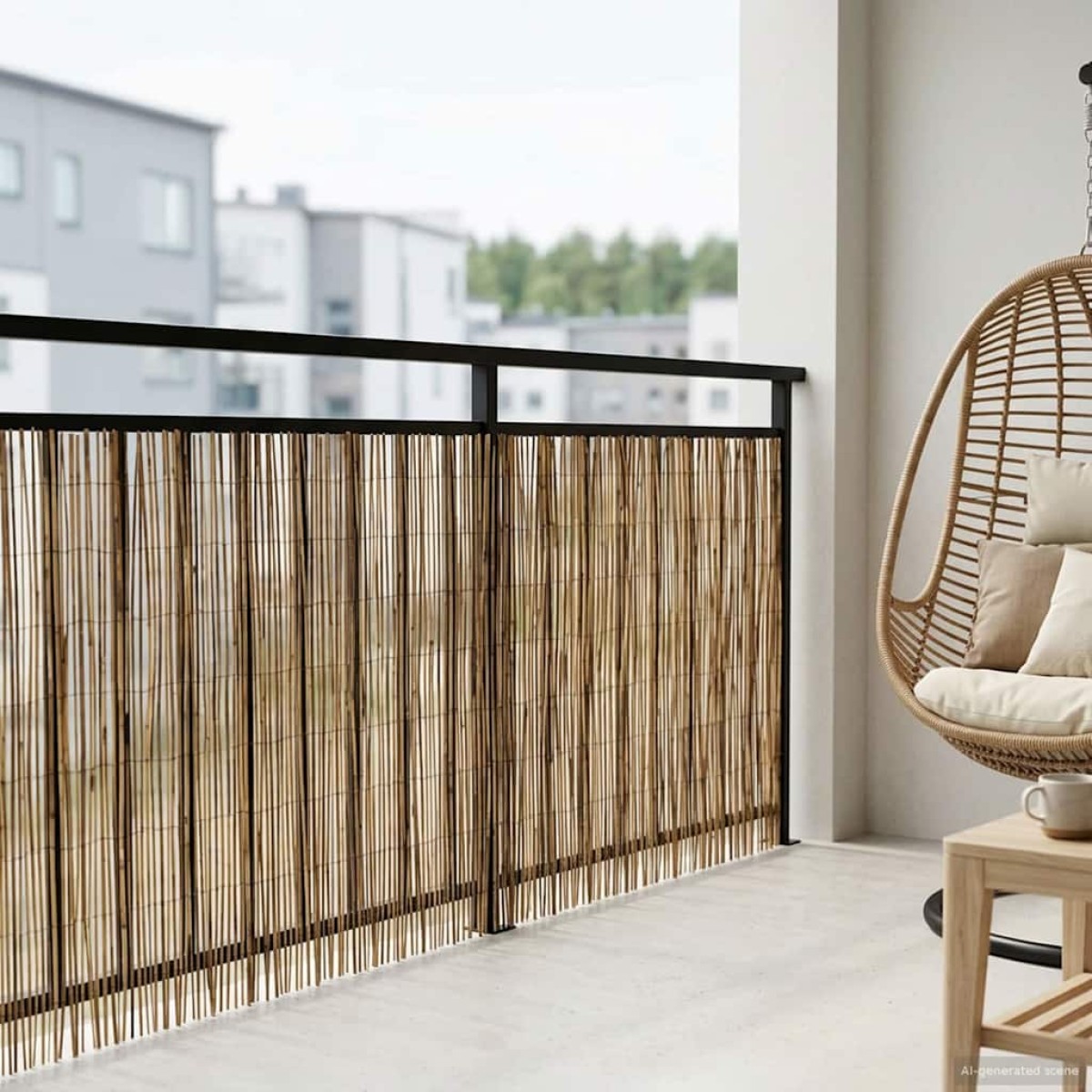 vidaXL Φράχτης Κήπου Καρβουνιασμένο 400 x 100 cm Καλάμι