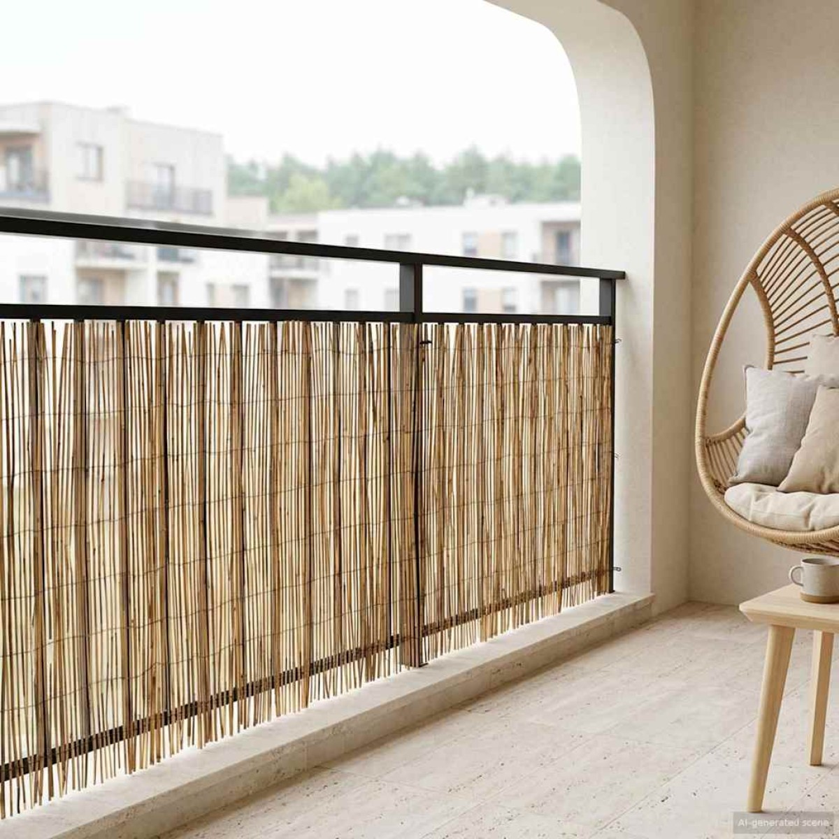 vidaXL Φράχτης Κήπου Καρβουνιασμένο 300 x 100 cm Καλάμι