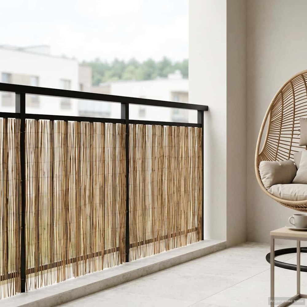 vidaXL Φράχτης Κήπου Καρβουνιασμένο 600 x 100 cm Καλάμι