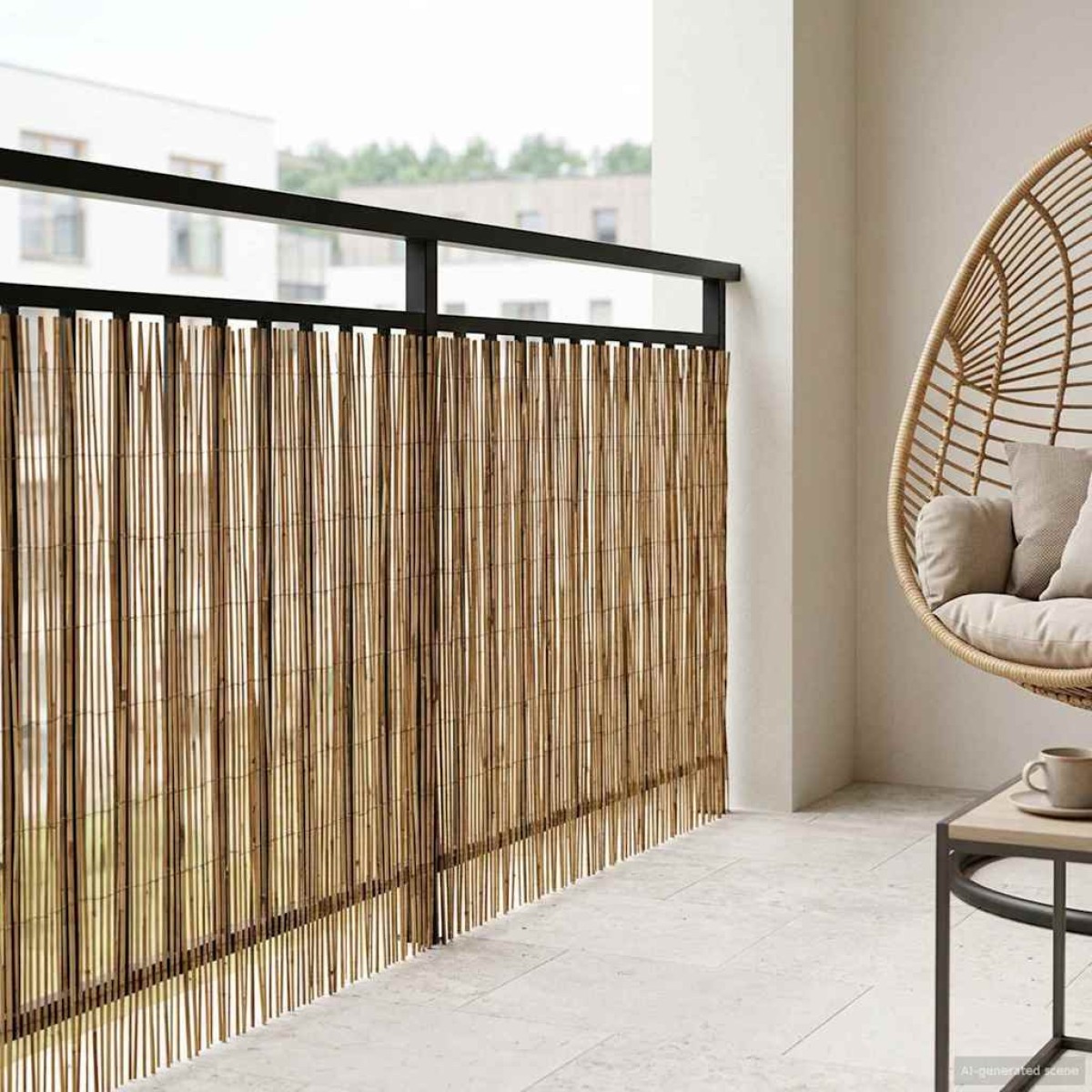 vidaXL Φράχτης Κήπου Καρβουνιασμένο 300 x 90 εκ. Καλάμι