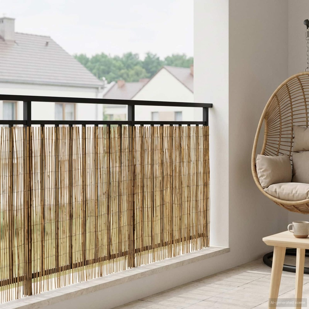 vidaXL Φράχτης Κήπου Καρβουνιασμένο 600 x 90 εκ Καλάμι