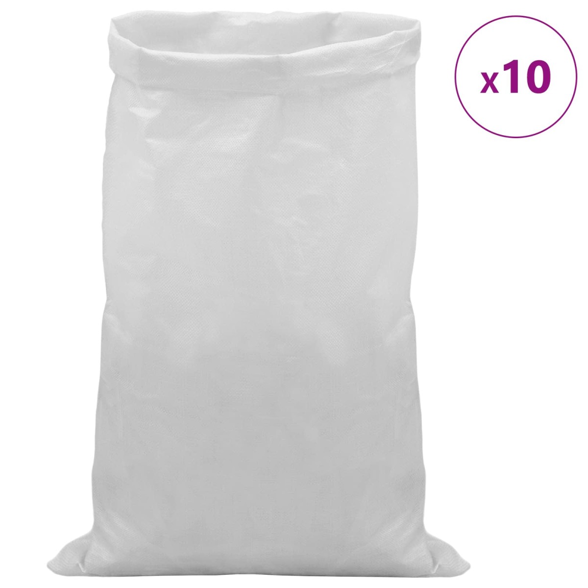 vidaXL Υφασμάτινοι σακίδες 10 τμχ. Λευκό 70 x 110 cm PP