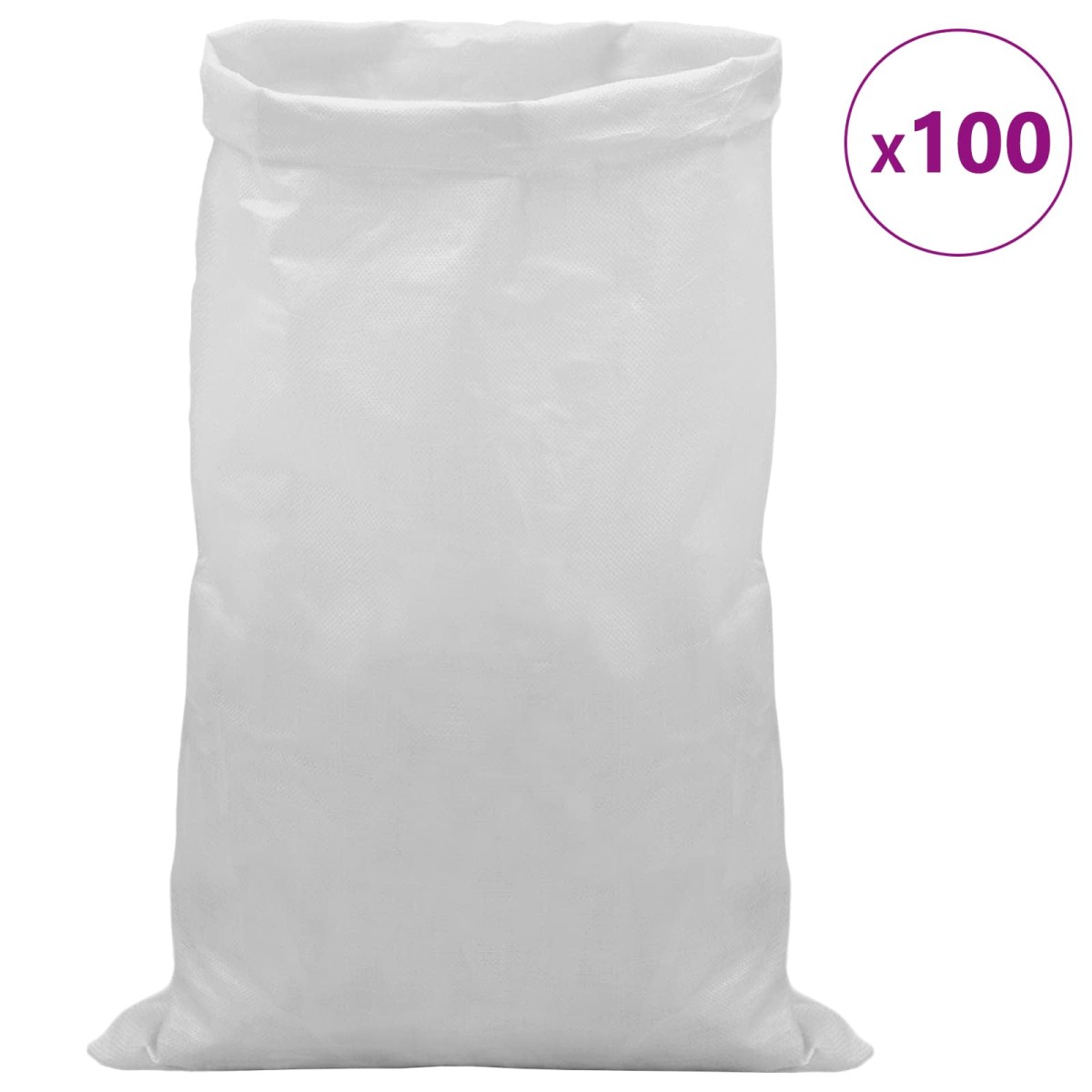 vidaXL Υφασμάτινοι σακίδες 100 τμχ. Λευκό 70 x 110 cm PP