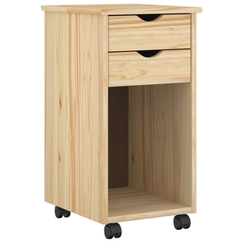 vidaXL Κινητό Ντουλάπι Καφέ 34 x 39 x 65,5 cm Στερεό πεύκο