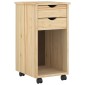 vidaXL Κινητό Ντουλάπι Καφέ 34 x 39 x 65,5 cm Στερεό πεύκο
