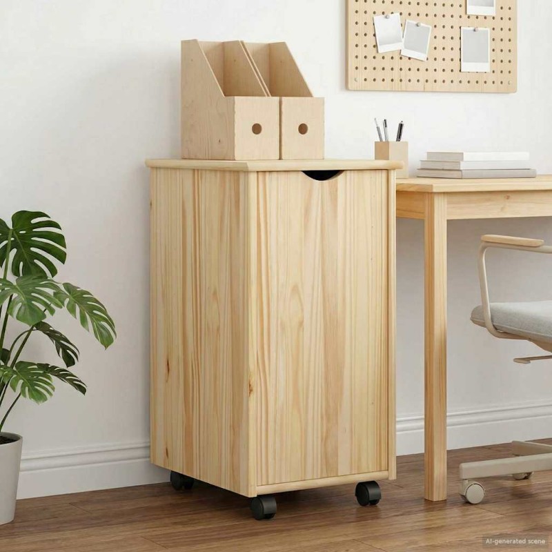 vidaXL Κινητό Ντουλάπι Καφέ 34 x 39 x 65,5 cm Στερεό ξύλο πεύκου