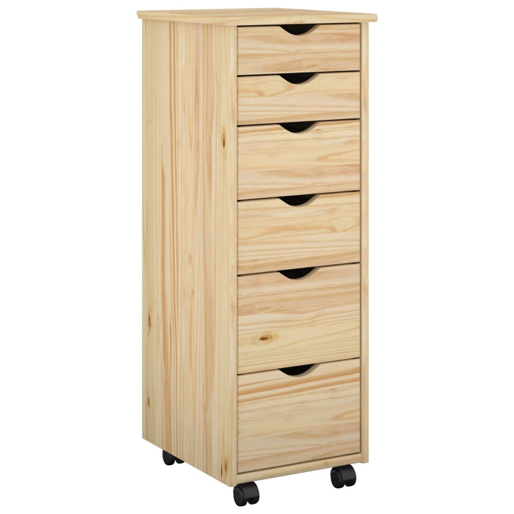 vidaXL Κινητό Ντουλάπι Καφέ 34 x 39 x 93,5 εκ Στερεό ξύλο πεύκου