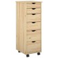 vidaXL Κινητό Ντουλάπι Καφέ 34 x 39 x 93,5 εκ Στερεό ξύλο πεύκου