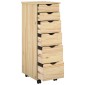 vidaXL Κινητό Ντουλάπι Καφέ 34 x 39 x 93,5 εκ Στερεό ξύλο πεύκου
