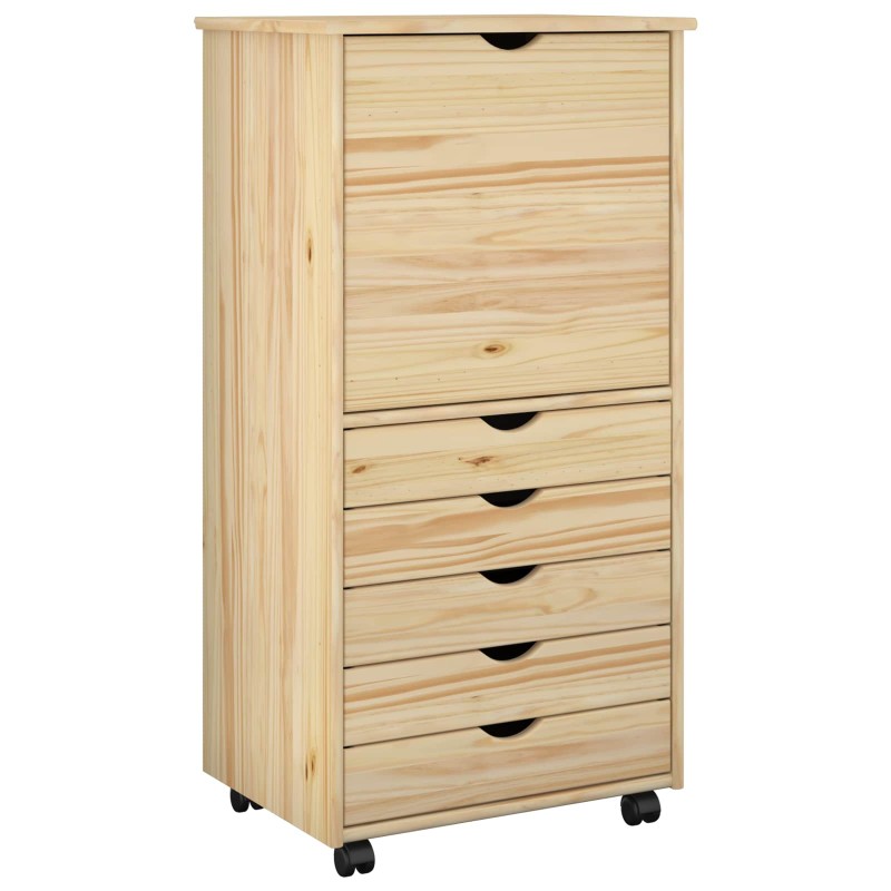 vidaXL Κινητό Ντουλάπι Καφέ 53 x 39 x 103 cm Στερεό ξύλο πεύκου