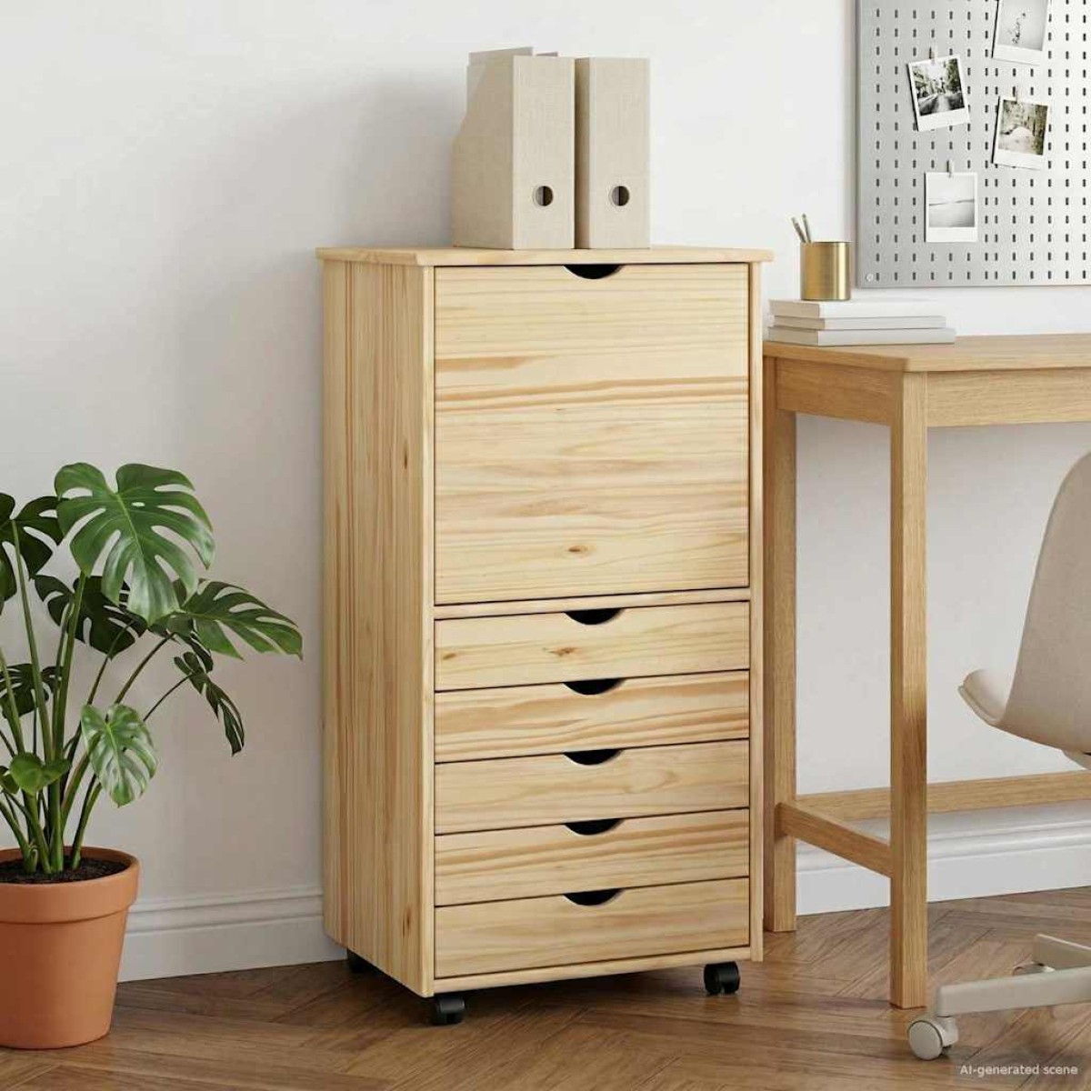 vidaXL Κινητό Ντουλάπι Καφέ 53 x 39 x 103 cm Στερεό ξύλο πεύκου