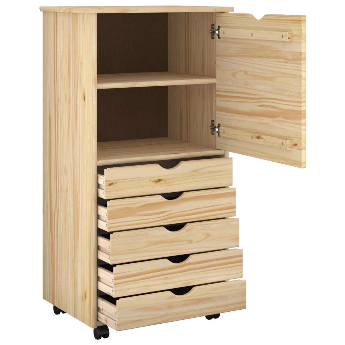 vidaXL Κινητό Ντουλάπι Καφέ 53 x 39 x 103 cm Στερεό ξύλο πεύκου
