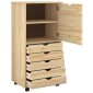 vidaXL Κινητό Ντουλάπι Καφέ 53 x 39 x 103 cm Στερεό ξύλο πεύκου