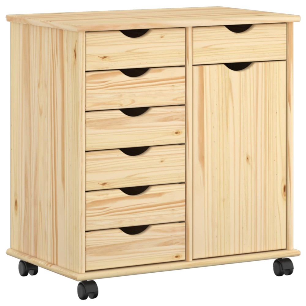 vidaXL Κινητό Ντουλάπι Καφέ 63,5 x 39 x 65,5 εκ Στερεό ξύλο πεύκου