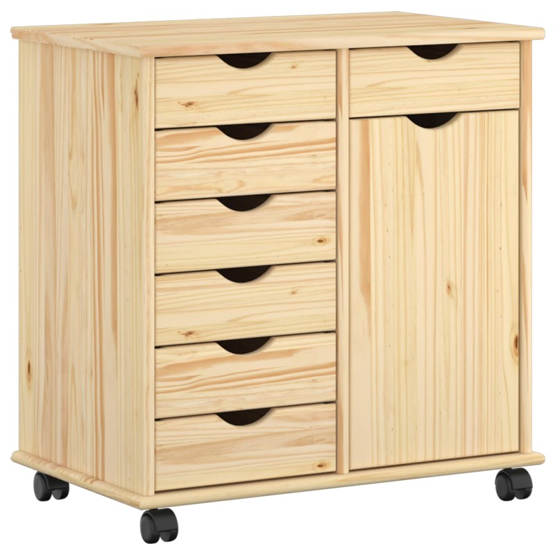 vidaXL Κινητό Ντουλάπι Καφέ 63,5 x 39 x 65,5 εκ Στερεό ξύλο πεύκου