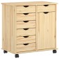 vidaXL Κινητό Ντουλάπι Καφέ 63,5 x 39 x 65,5 εκ Στερεό ξύλο πεύκου