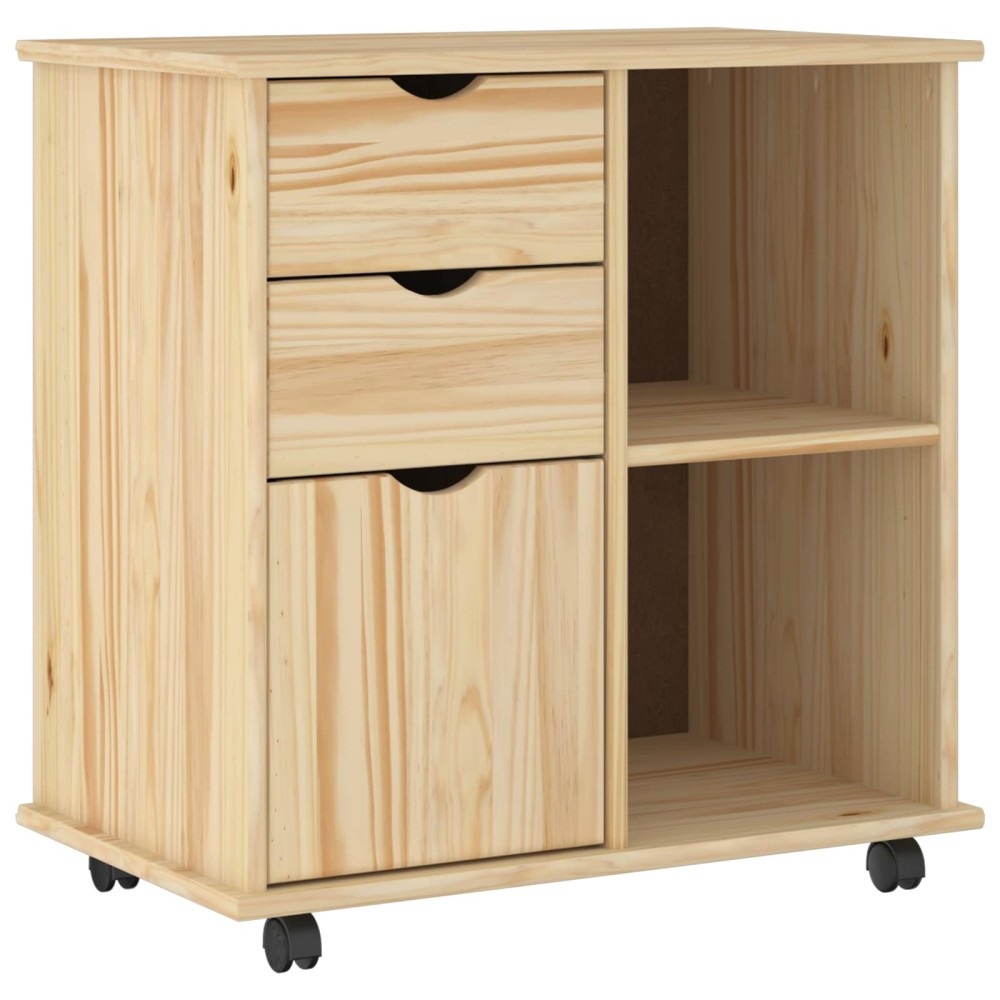 vidaXL Κινητό Ντουλάπι Καφέ 63,5 x 39 x 65,5 εκ. Στερεό ξύλο πεύκου