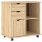 vidaXL Κινητό Ντουλάπι Καφέ 63,5 x 39 x 65,5 εκ. Στερεό ξύλο πεύκου