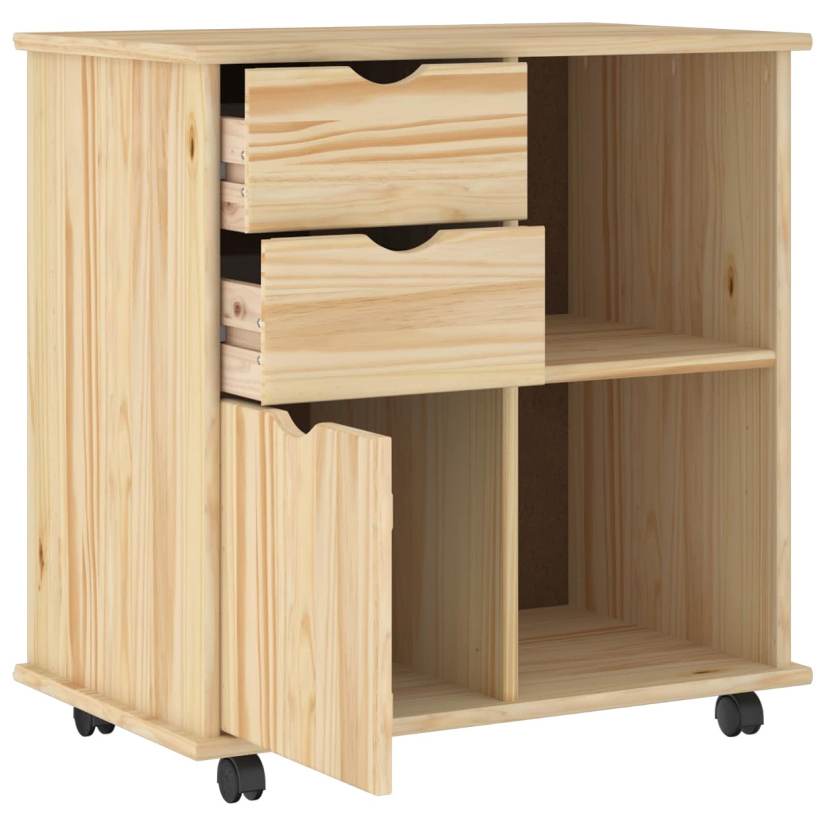 vidaXL Κινητό Ντουλάπι Καφέ 63,5 x 39 x 65,5 εκ. Στερεό ξύλο πεύκου