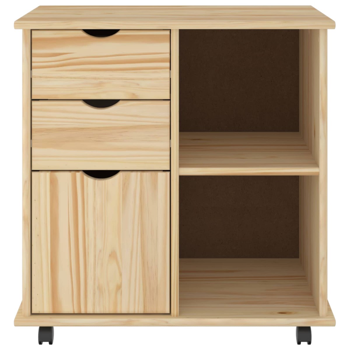 vidaXL Κινητό Ντουλάπι Καφέ 63,5 x 39 x 65,5 εκ. Στερεό ξύλο πεύκου