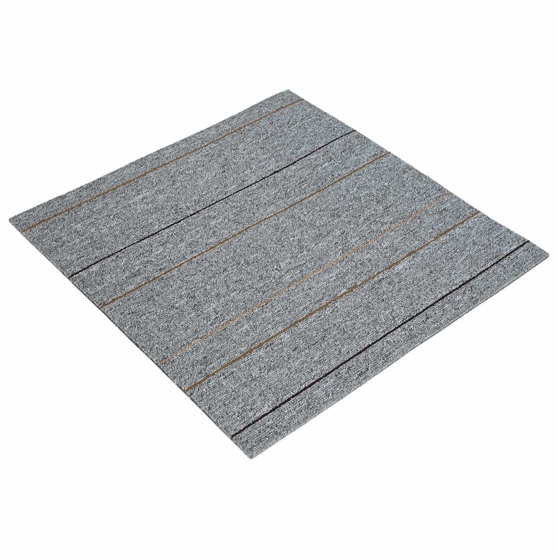 vidaXL Πλακάκι Χαλιού Ανοιχτό γκρι με ρίγες 50 x 50 cm 36 τμχ.