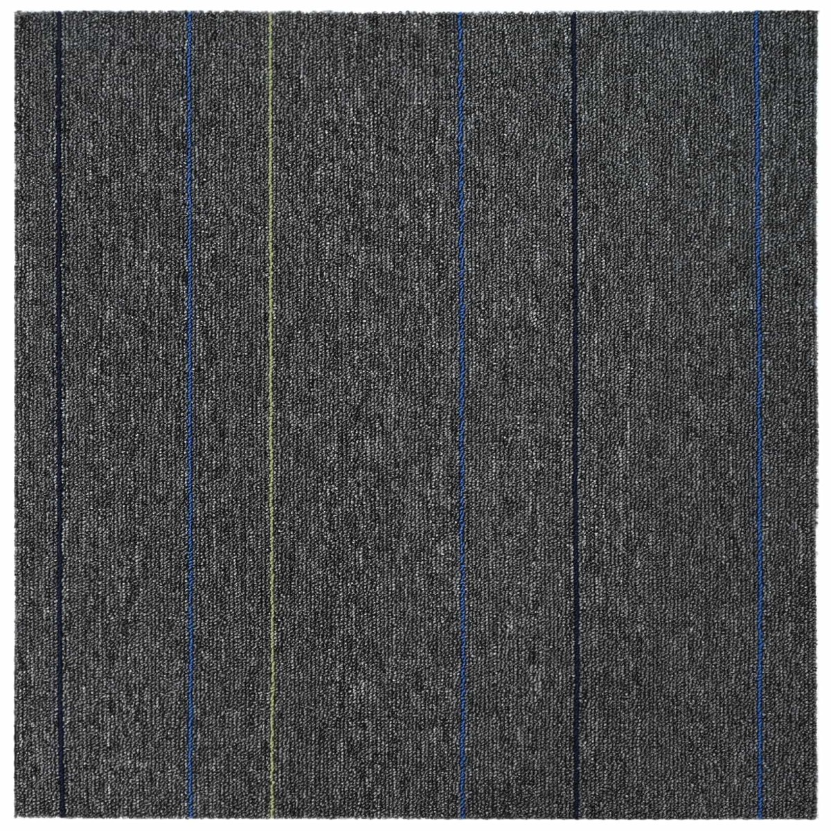 vidaXL Πλακάκι Χαλιού Μέτριο Γκρι με Ρίγες 50 x 50 cm 36 τμχ.
