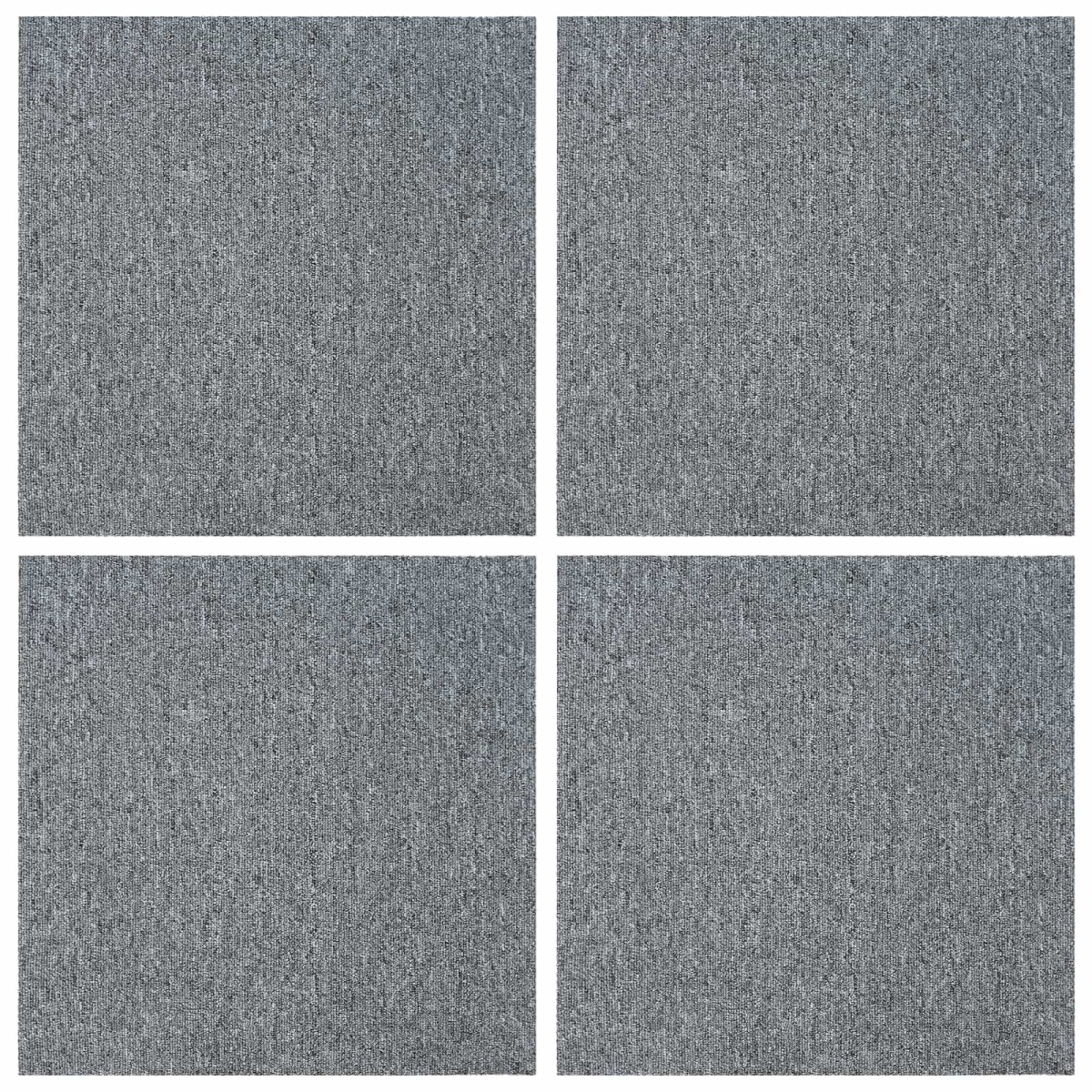 vidaXL Πλακάκι Χαλιού Ανοιχτό γκρι 50 x 50 cm 4 τμχ.