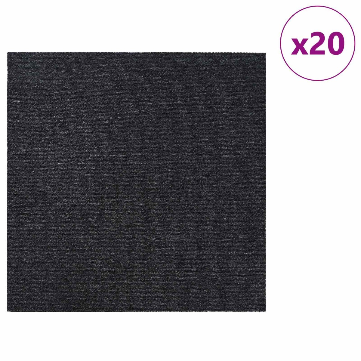 vidaXL Πλακάκι Χαλιού Σκούρο Γκρι 50 x 50 cm 20 τμχ.
