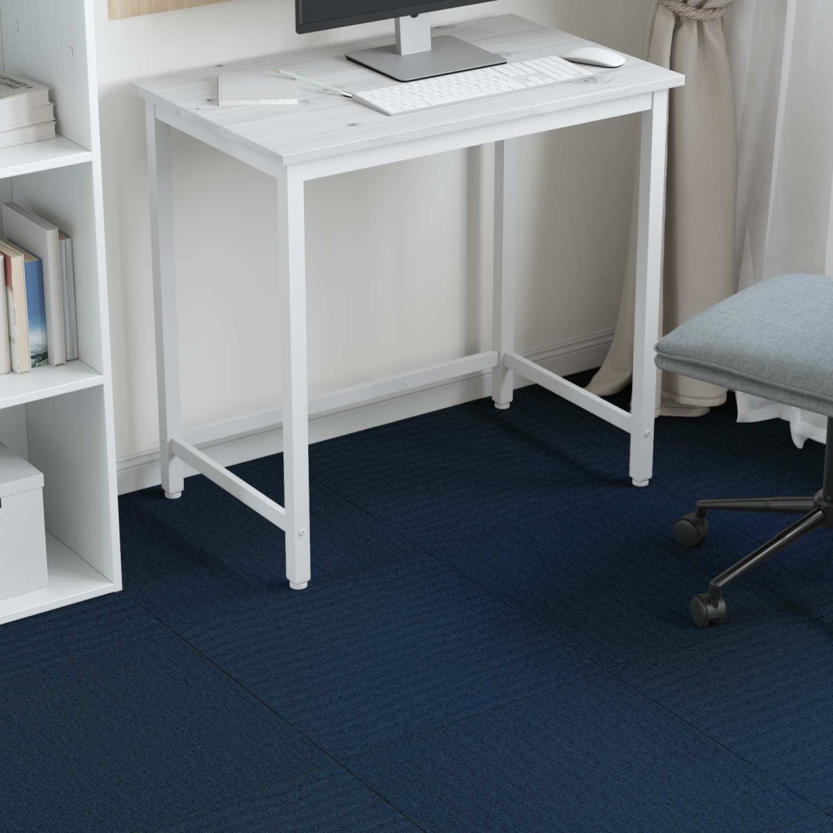 vidaXL Πλακάκι Χαλιού Μπλε 50 x 50 cm 4 τμχ. Πολυπροπυλένιο και Πίσσα