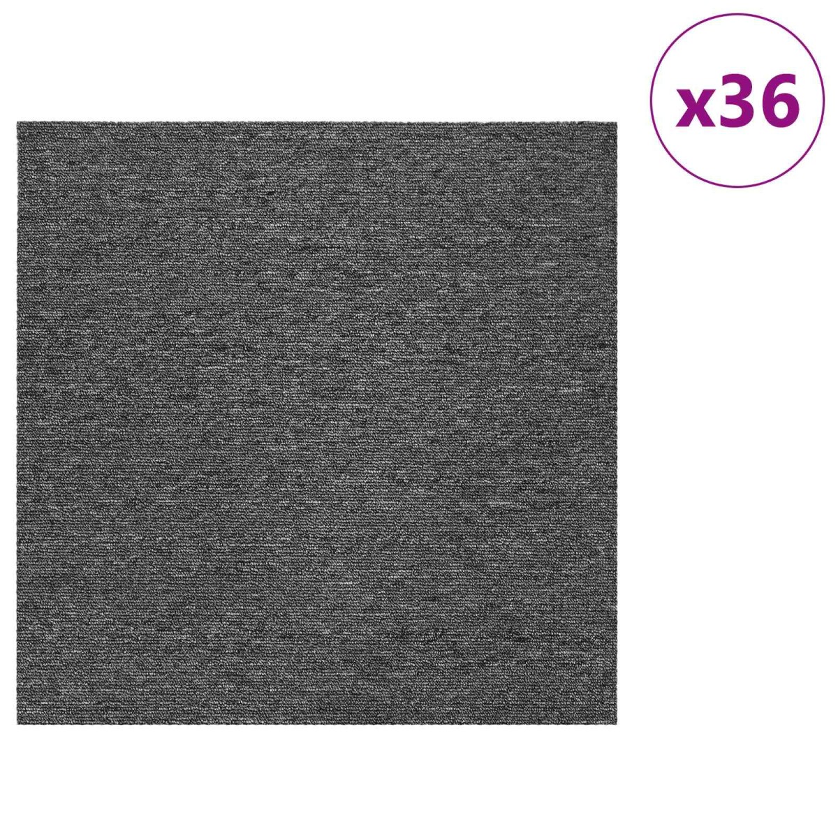 vidaXL Πλακάκι Χαλιού Μεσαίο Γκρι 50 x 50 cm 36 τμχ.
