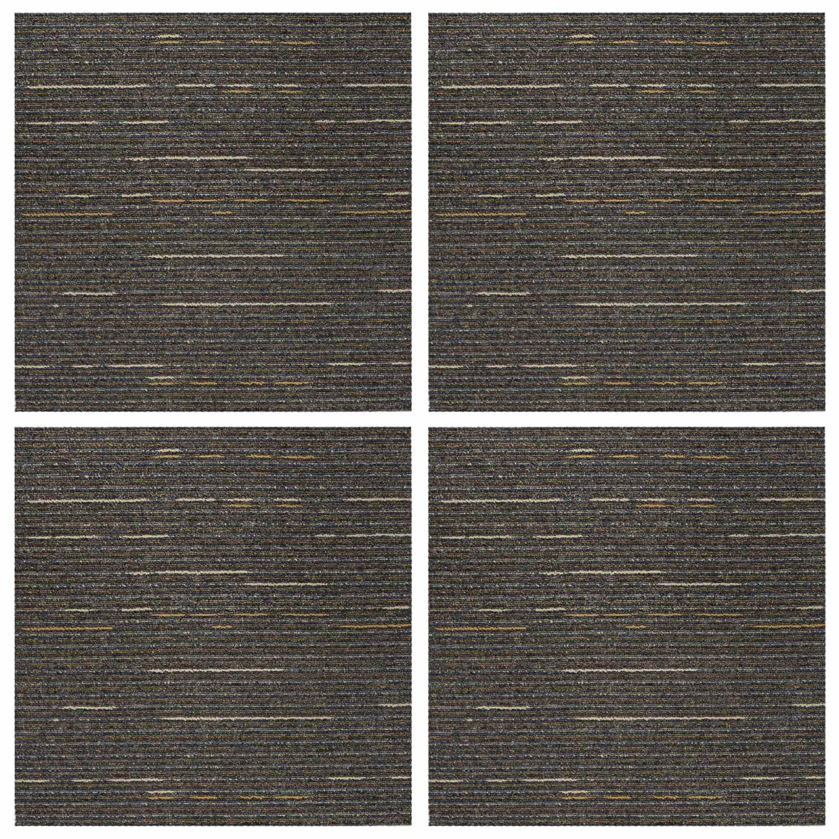 vidaXL Πλακάκι Χαλιού Ριγέ ανοιχτό καφέ 50 x 50 cm 4 τμχ.