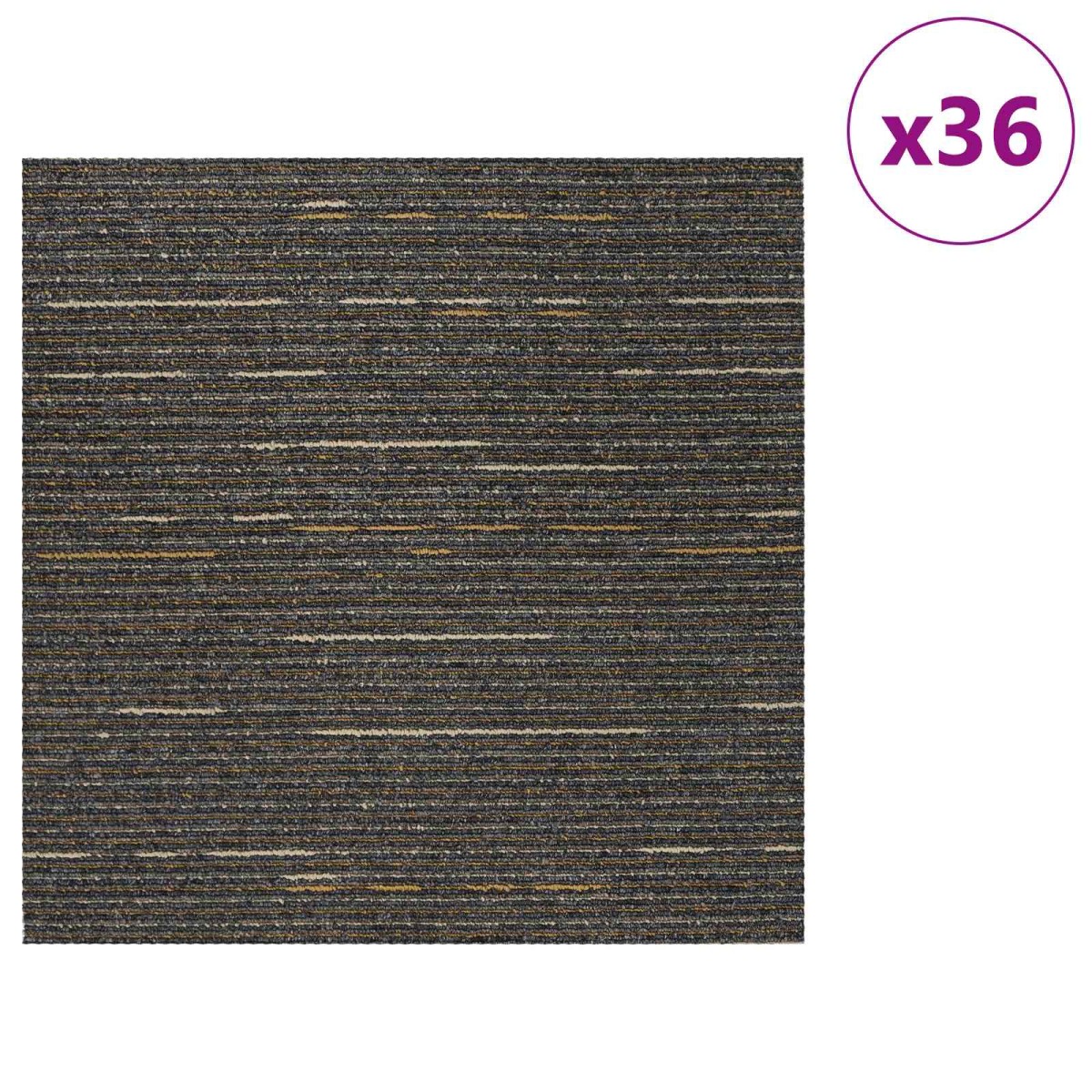 vidaXL Πλακάκι Χαλιού Ριγέ ανοιχτό καφέ 50 x 50 cm 36 τμχ.
