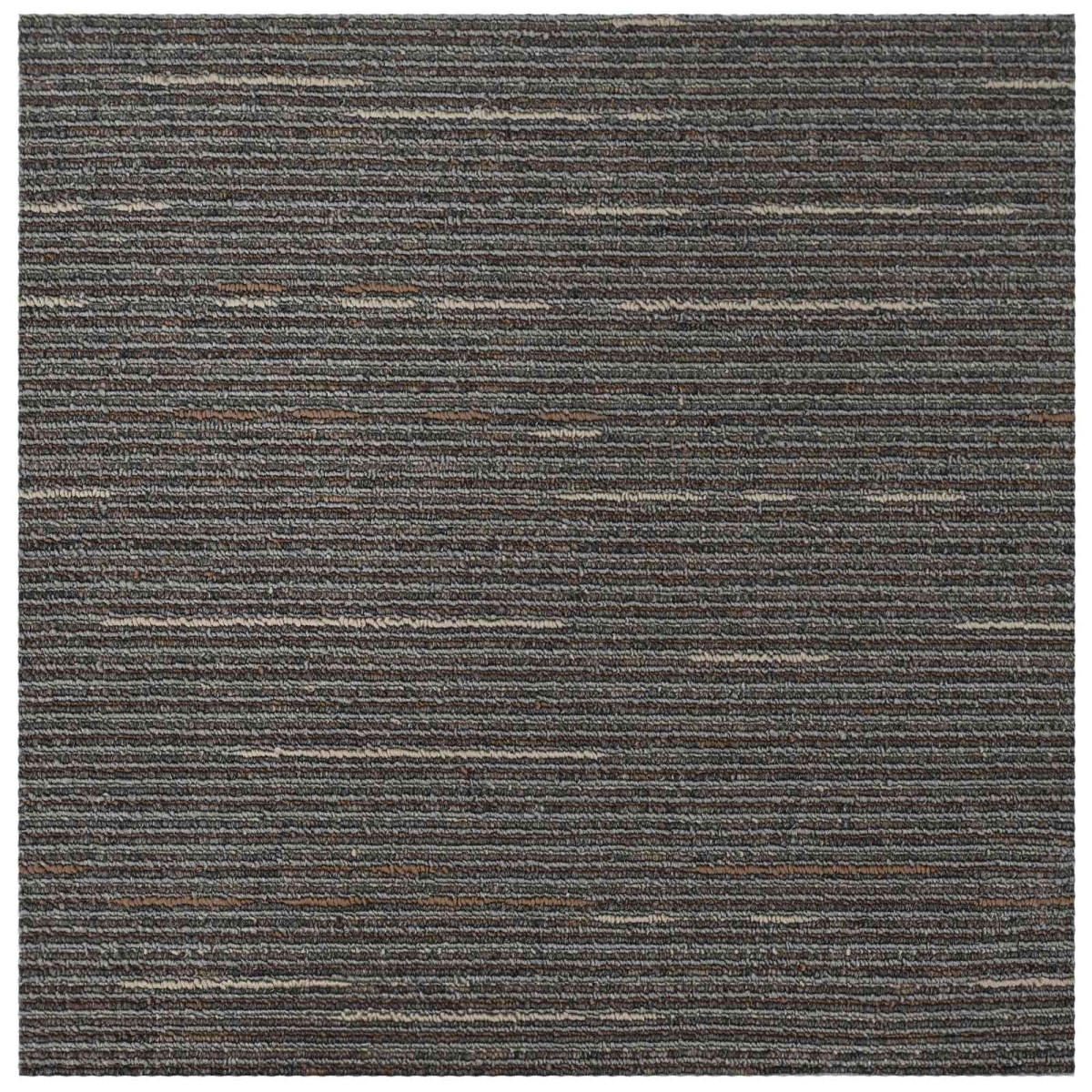 vidaXL Πλακάκι Χαλιού Ριγέ Σκούρο Καφέ 50 x 50 cm 4 τμχ.