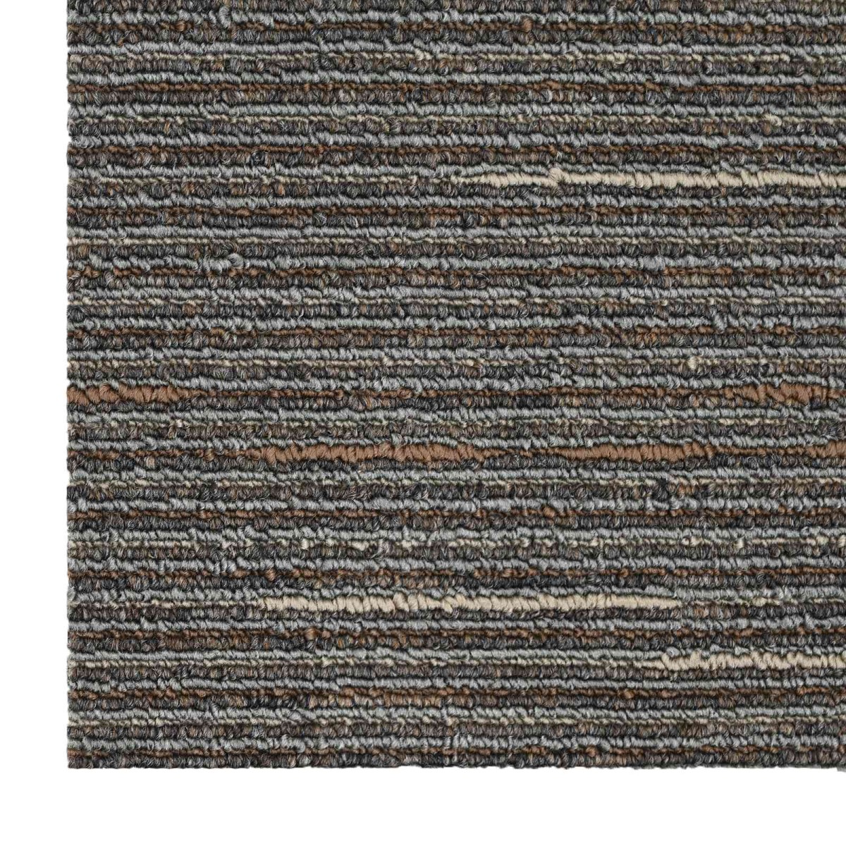 vidaXL Πλακάκι Χαλιού Ριγέ Σκούρο Καφέ 50 x 50 cm 20 τμχ.