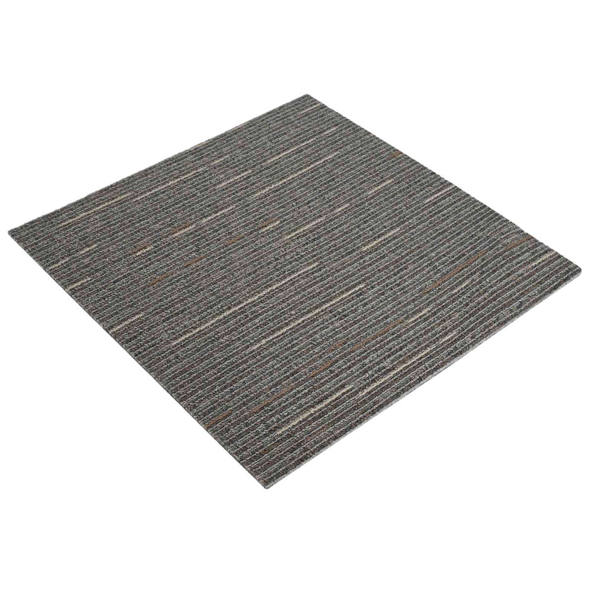 vidaXL Πλακάκι Χαλιού Ριγέ Σκούρο Καφέ 50 x 50 cm 36 τμχ.