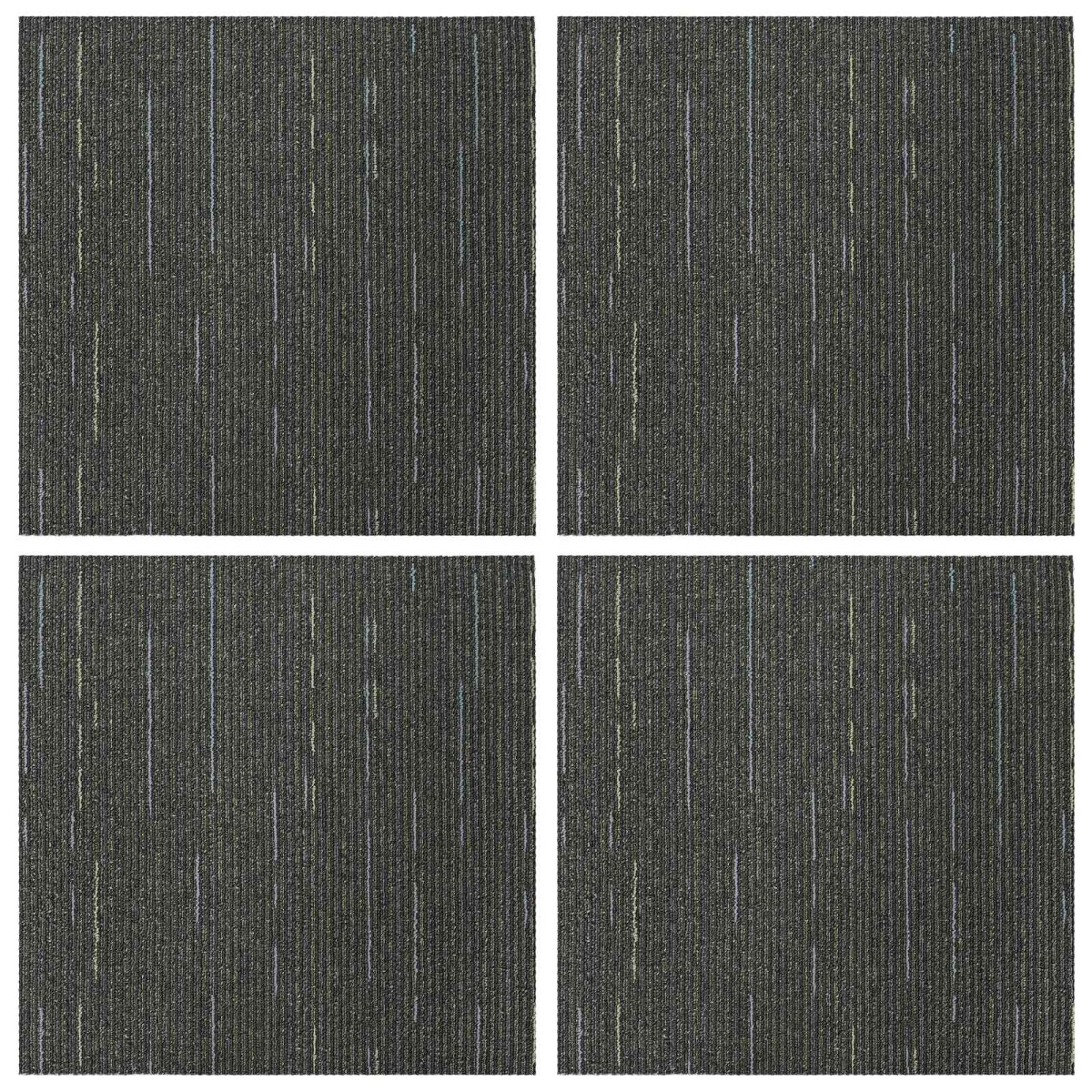 vidaXL Πλακάκι Χαλιού Ριγέ Ανοιχτό Πράσινο 50 x 50 cm 4 τμχ.
