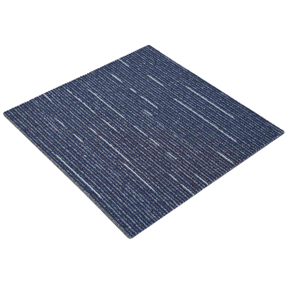 vidaXL Πλακάκι Χαλιού Ραβδωτό Μπλε 50 x 50 cm 20 τμχ.