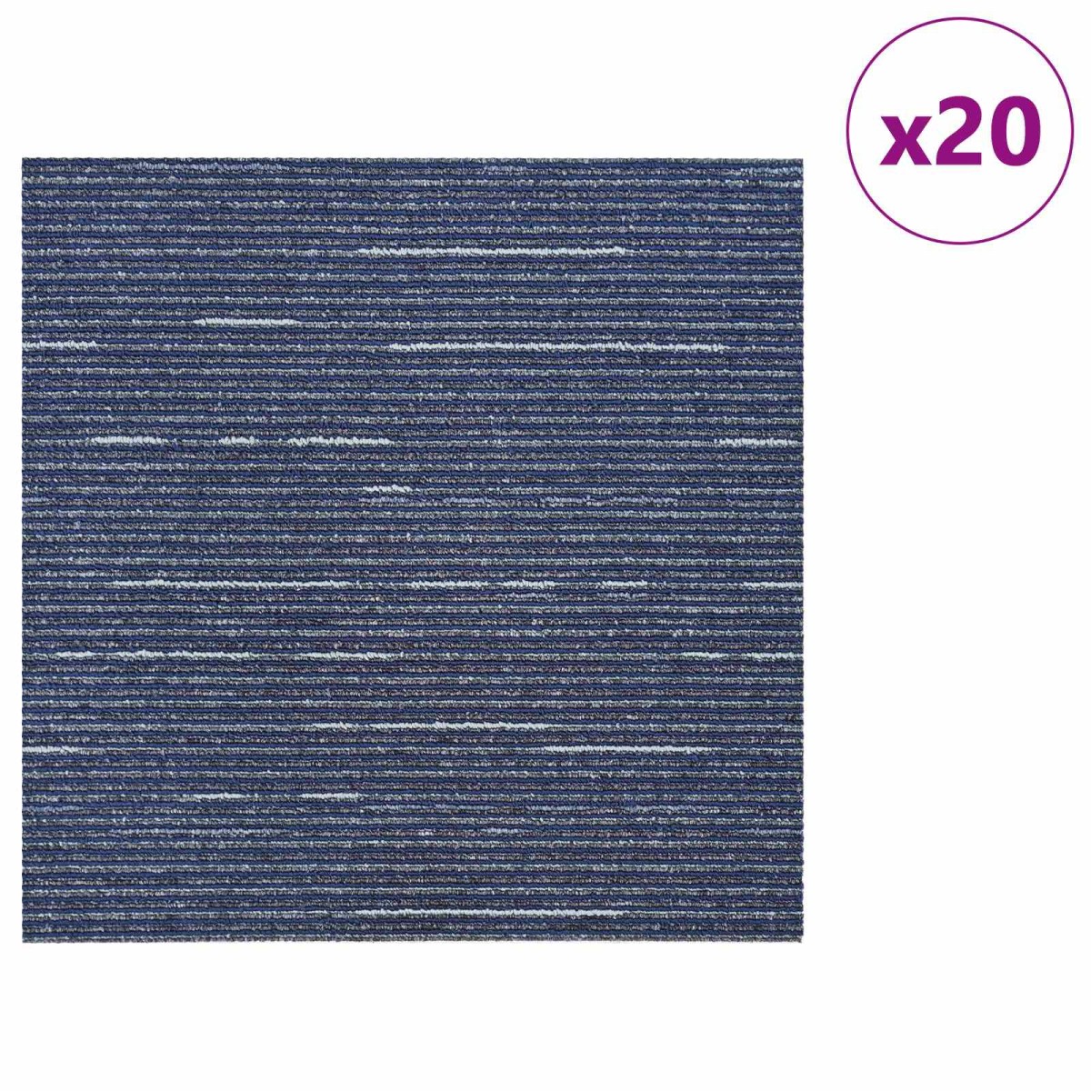 vidaXL Πλακάκι Χαλιού Ραβδωτό Μπλε 50 x 50 cm 20 τμχ.