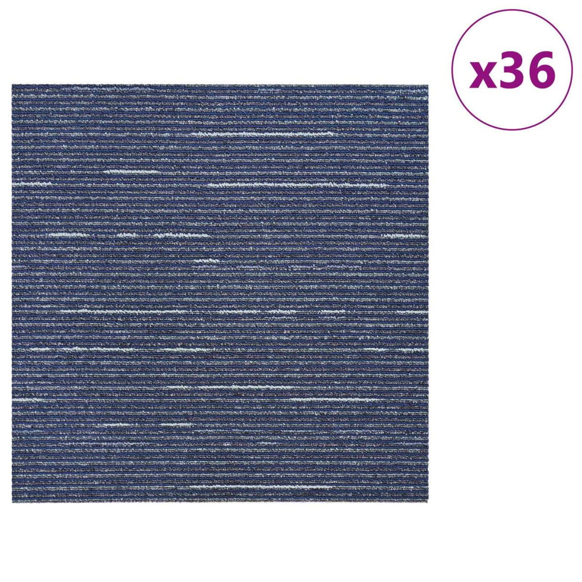 vidaXL Πλακάκι Χαλιού Ραβδωτό Μπλε 50 x 50 cm 36 τμχ.