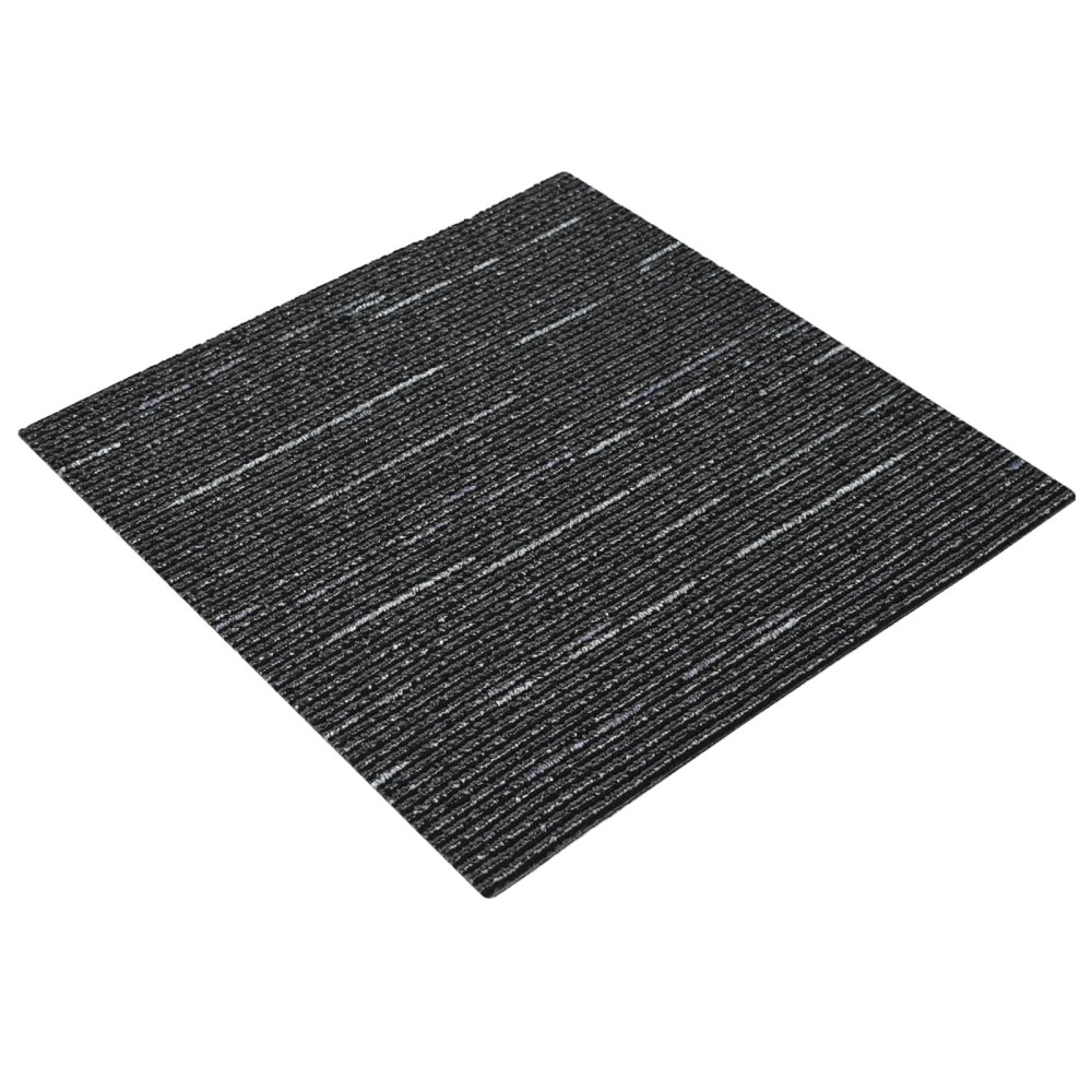 vidaXL Πλακάκι Χαλιού Ριγέ Μαύρο 50 x 50 cm 20 τμχ.