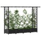 vidaXL Ανυψωμένο Κρεβάτι με Πέργκολα και Οροφή Μαύρο 203 x 40 x 121 εκ