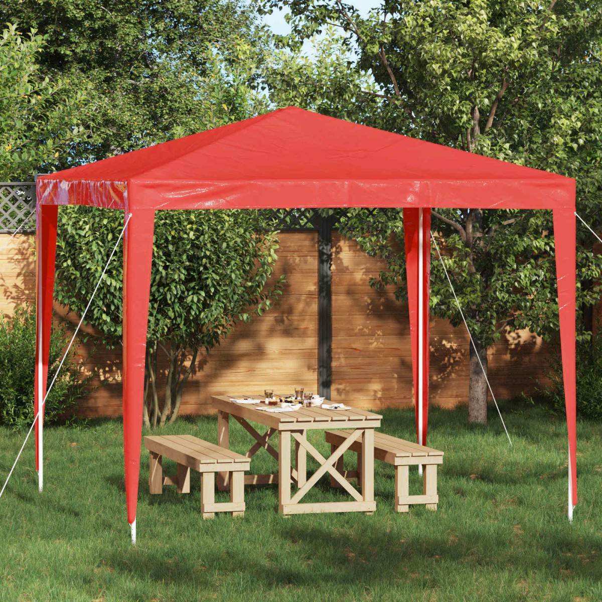 vidaXL Σκηνή Πάρτυ 250 x 250 x 240 εκ. Κόκκινο
