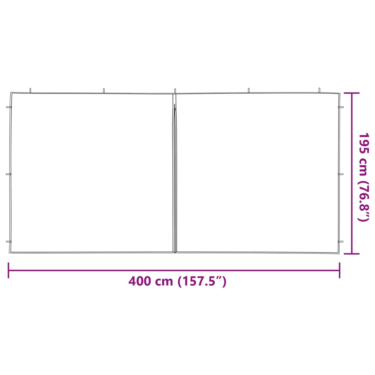 vidaXL Πλευρική Σκηνής Πάρτι 2 τεμ. 400 x 195 εκ. Ανοιχτό γκρι