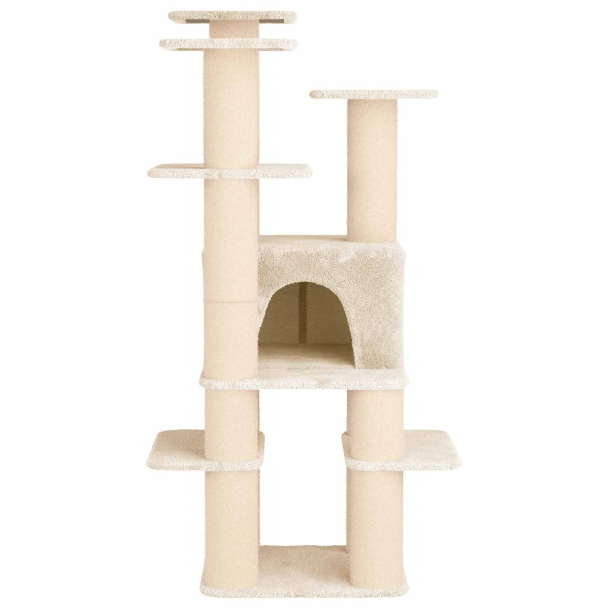 vidaXL Δέντρο γάτας με στύλους ξύρας Κρεμ 161 cm