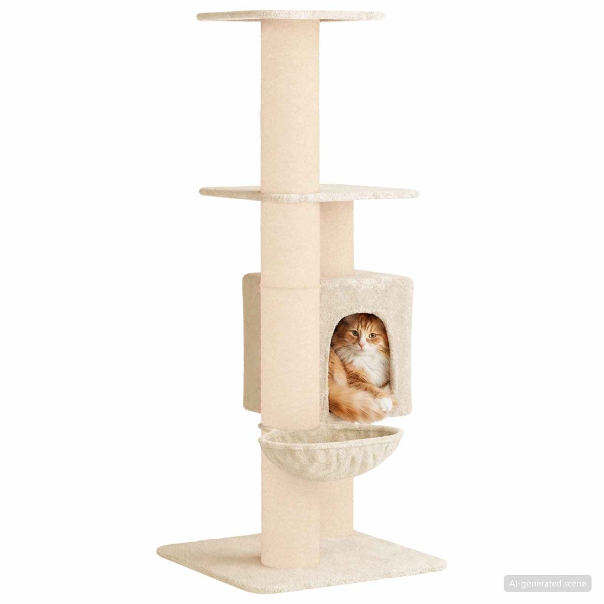 vidaXL Δέντρο γάτας με στύλους ξύρας Κρεμ 137 cm