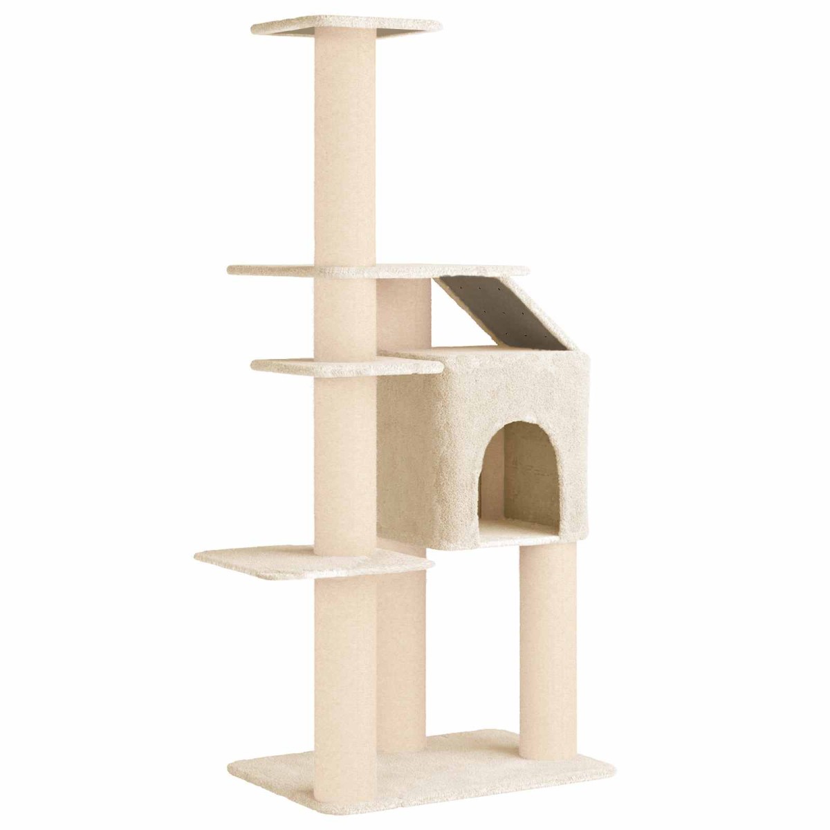 vidaXL Δέντρο γάτας με στύλους ξύρας Κρεμ 183 cm
